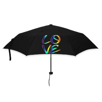 EGALITÉ AMOUR RESPECT - ARC-EN-CIEL LGBTQ - Parapluie standard - noir - Devant