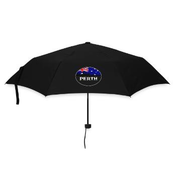 Perth Australien Skyline Silhouette australische Flagge - Regenschirm (klein) - Schwarz - Vorne