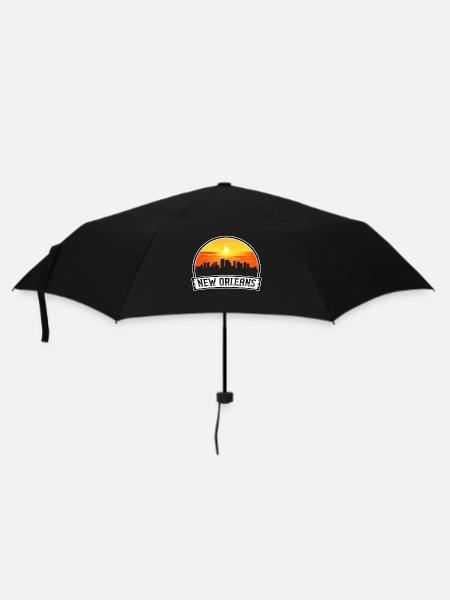New Orleans Louisiana USA Skyline Vintage Sunset T - Umbrella (small) - black