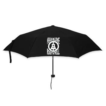 Peace Love Rock And Roll Guitar Hippie - Umbrella (small) - black - Front