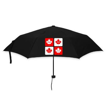 Kanada Ahornblatt Flaggen Design - Regenschirm (klein) - Schwarz - Vorne