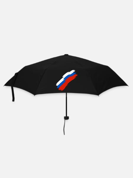Russland Fahne Farben - Regenschirm (klein) - Schwarz