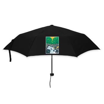 Becky Falls on Dartmoor WPA Poster Art Deco - Umbrella (small) - black - Front