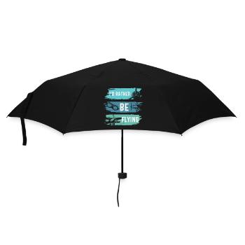 Ich fliege lieber lustiger Flugzeugpilot - Regenschirm (klein) - Schwarz - Vorne