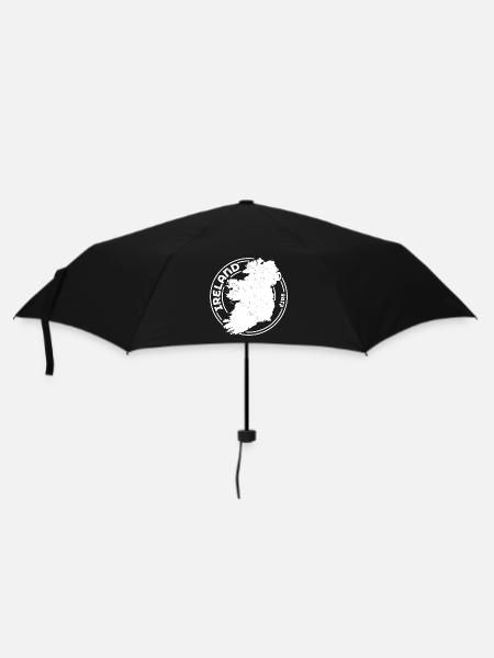 Ireland | Irish Map | Island Outline Stamp Design - Umbrella (small) - black