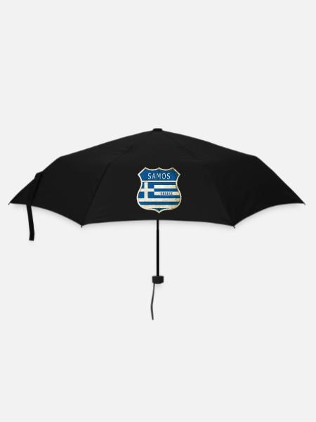 Samos Griechenland Wappen Flaggen Design - Regenschirm (klein) - Schwarz