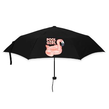 Pool Girl Flamingo Schwimmring Sommer Party - Regenschirm (klein) - Schwarz - Vorne