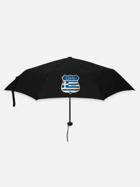 Corfou Grèce Armoiries Drapeaux Design - Parapluie standard - noir