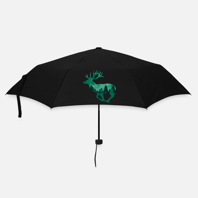 Klimawandel Umweltschutz Hirsch Nachhaltig - Regenschirm (klein) - Schwarz