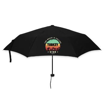 Side Turkey beach design - Umbrella (small) - black - Front