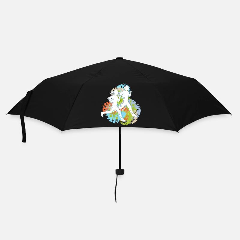 Valentinstag Pärchen beim Laufen - Regenschirm (klein) - Schwarz