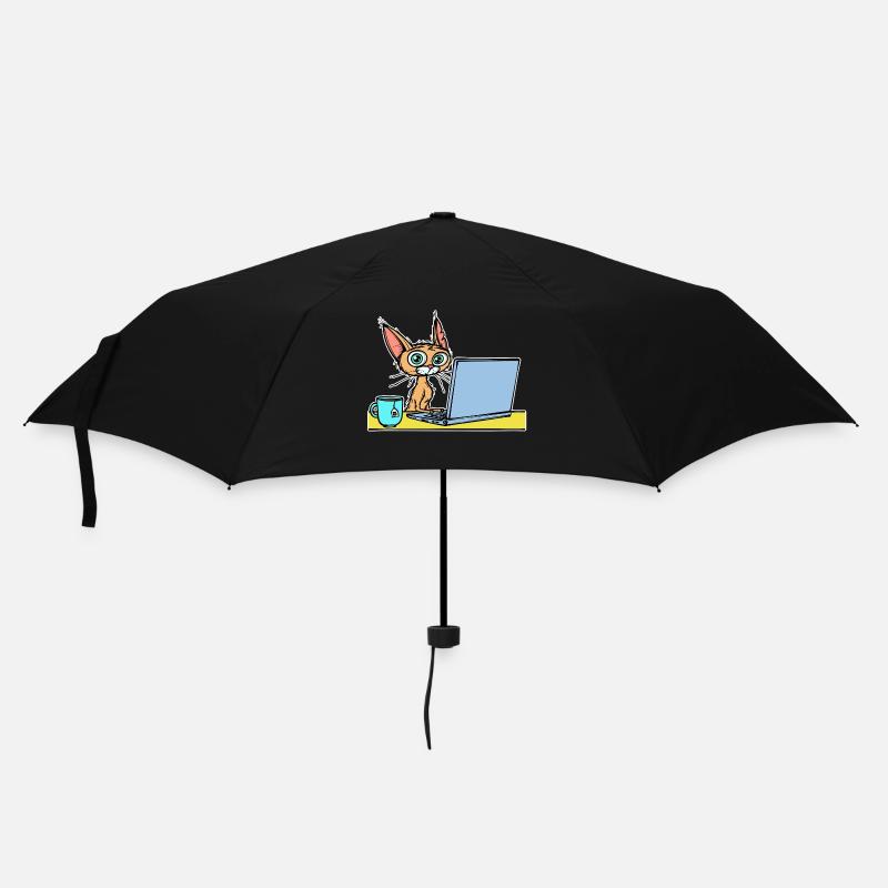 Ordinateur portable Home Office Déclaration Cat Coffee Carrière - Parapluie standard - noir