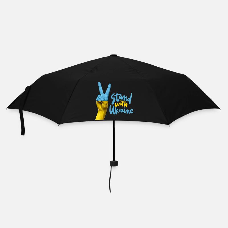 Ukraine Solidarität Handzeichen - Regenschirm (klein) - Schwarz