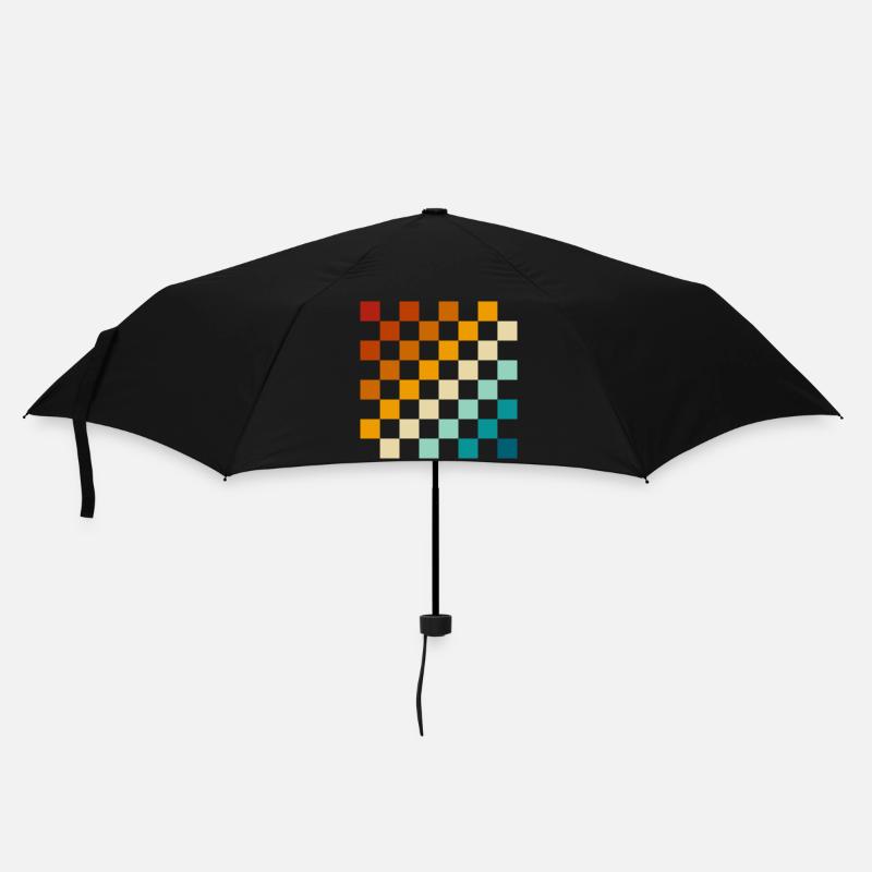 Retro chessboard - Umbrella (small) - black