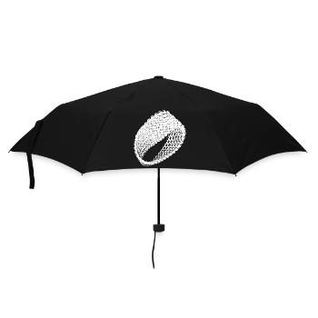 Geometric vintage Möbius loop flat surface - Umbrella (small) - black - Front