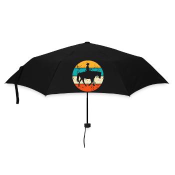 Cowboy Westernreiter Westernreiten Reitsport - Regenschirm (klein) - Schwarz - Vorne