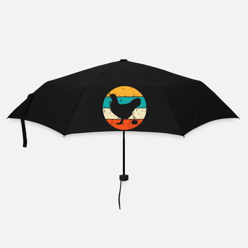 Vintage Retro Huhn Hühner - Regenschirm (klein) - Schwarz