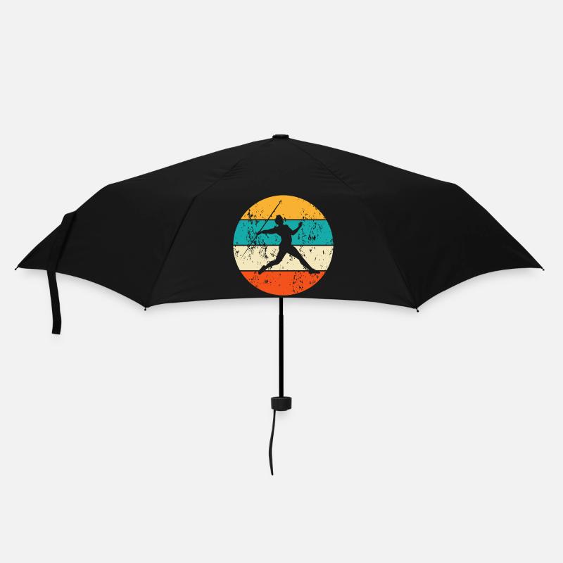 Vintage Retro Speerwerfen Speerwurf Speerwerfer - Regenschirm (klein) - Schwarz