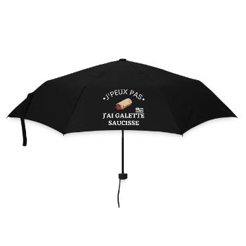 J'peux pas j'ai Galette saucisse. Cadeau bretagne - Parapluie standard - noir - Devant