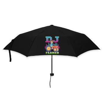 DJ Farmer Cat Farm Driving Tractor Musique Drôle - Parapluie standard - noir - Devant