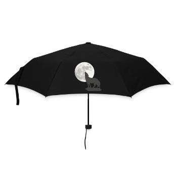 schöne wildtiermotive, Heulende Wolfsilhouette - Regenschirm (klein) - Schwarz - Vorne
