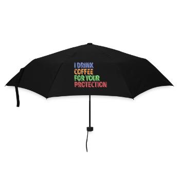Koffein Kaffe Humorvoll Statement Kaffeeliebhaber - Regenschirm (klein) - Schwarz - Vorne