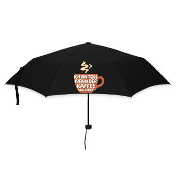 Cool Statement Kaffee Koffein Kaffeeliebhaber - Regenschirm (klein) - Schwarz - Vorne