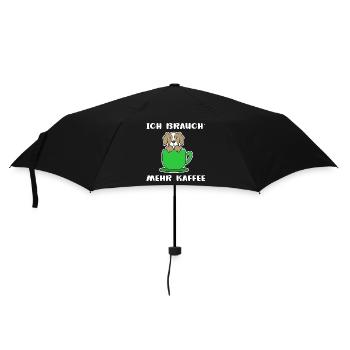 Kaffee Hund Kaffeetasse Statement Kaffeeliebhaber - Regenschirm (klein) - Schwarz - Vorne