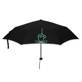 Kaffeetasse Kaffeeliebhaber Kaffee Trinken - Regenschirm (klein) - Schwarz - Vorne