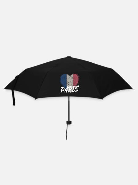 Retro badge, Paris France is my hometown - Umbrella (small) - black