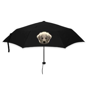 goldie gesicht, hundeliebhaber geschenke - Regenschirm (klein) - Schwarz - Vorne