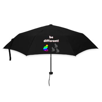 Be different, katzen Design, kluge Sprüche - Regenschirm (klein) - Schwarz - Vorne