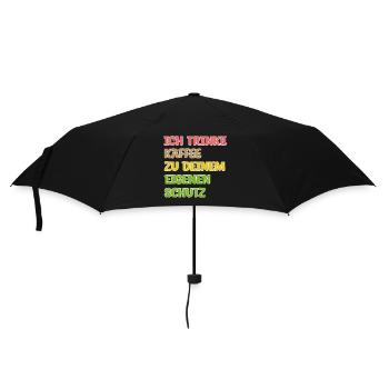 Kaffeeliebhaber Humorvoll Kaffee Trinken Statement - Regenschirm (klein) - Schwarz - Vorne