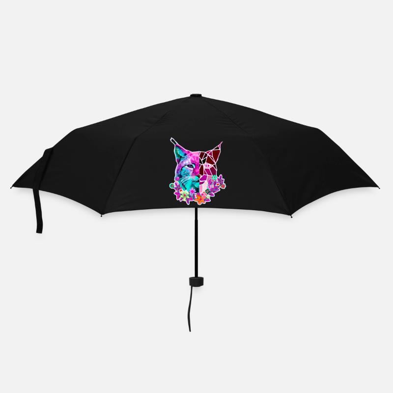Luchs Katze Sommer Farben - Regenschirm (klein) - Schwarz