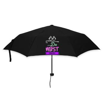 Sehschwäche Brille Statement Großmutter Oma - Regenschirm (klein) - Schwarz - Vorne