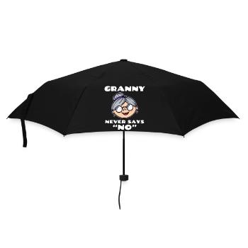 Großmutter Oma Alte Frau Seniorin Brille Statement - Regenschirm (klein) - Schwarz - Vorne