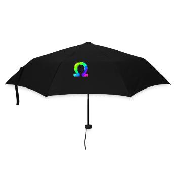 Omega | Symbol | griechisches Alphabet - Regenschirm (klein) - Schwarz - Vorne