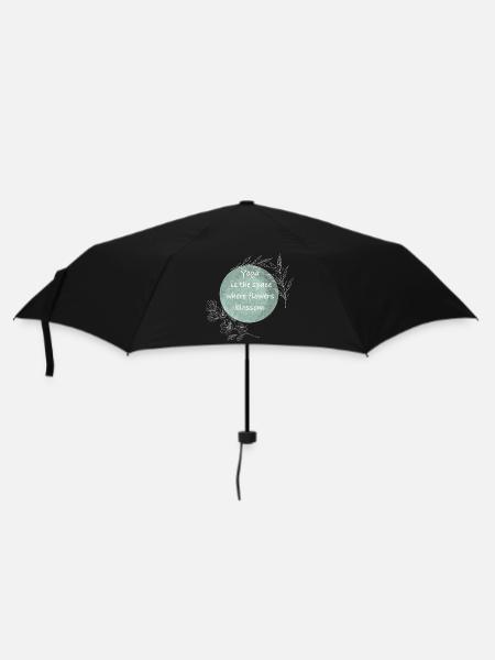 Yoga Raum Blumenblüte - Regenschirm (klein) - Schwarz