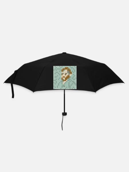Van Gogh - Self portrait - PixelArt Self-Portrait - Umbrella (small) - black