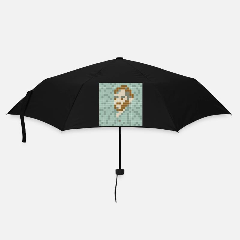 Van Gogh - Self portrait - PixelArt Self-Portrait - Umbrella (small) - black
