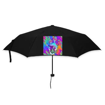 Magic mushrooms colorful Psychedelic mushroom art - Umbrella (small) - black - Front