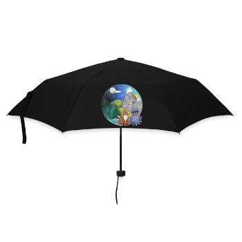 Landscape Fox Raccoon Outdoor Nature Lovers - Umbrella (small) - black - Front