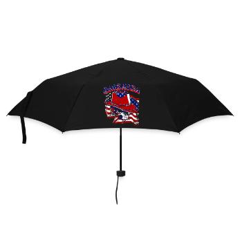 Un beau crâne de cow-boy avec un design de drapeau américain - Parapluie standard - noir - Devant