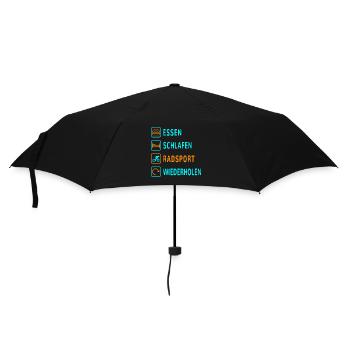 Essen. Schlafen. Radsport. Wiederholen Design - Regenschirm (klein) - Schwarz - Vorne
