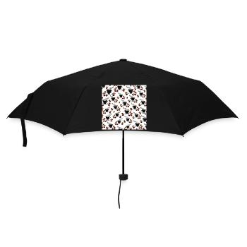 kaffeetassen Kaffeebohnen Küchenmuster - Regenschirm (klein) - Schwarz - Vorne