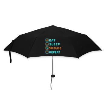 Mangez. Dormir. Faire du parachutisme. Répéter - Parapluie standard - noir - Devant