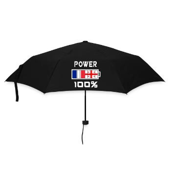 La Géorgie et la France alimentent 100% - Parapluie standard - noir - Devant