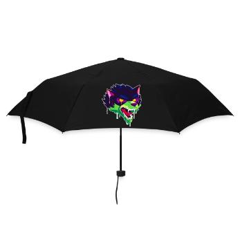 A Beautiful and Creepy Wolf Cartoon Design - Umbrella (small) - black - Front
