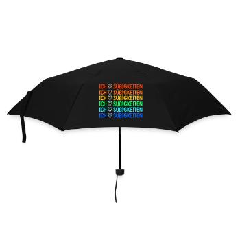Nachspeise Lecker Statement Ich Liebe Süßigkeiten - Regenschirm (klein) - Schwarz - Vorne