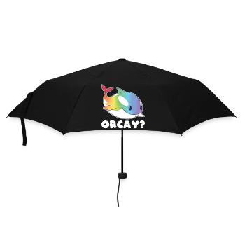 Orca Regenbogen Spruch LGBTQ Geschenk - Regenschirm (klein) - Schwarz - Vorne